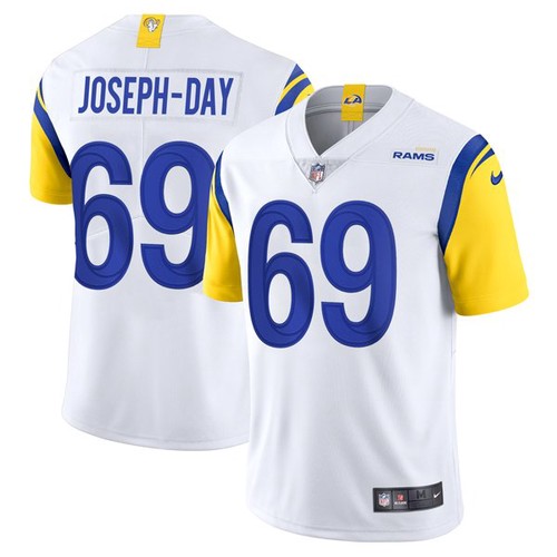 2021 Los Angeles Rams #69 Sebastian Joseph-Day Modern Throwback Mens Custom White Game Stitched Jersey